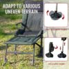 Camping Lounge Chair With Detachable Footrest, Portable Folding Reclining Camping Chair With Adjustable Backrest For Indoor And Outdoor Camping Beach Hiking Fishing - Green / Black - Image 14