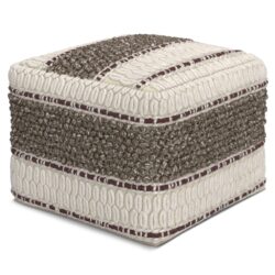 Grady - Square Pouf - Earth Tone Brown