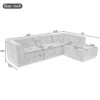 Modular Combination Living Room Sofa Set, Modern Minimalist Sofa, Living Room Upholstered Sofa Bed, Bedroom, 2 Pieces Computer Free Combination, L - Shaped - Beige - Image 3