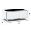 Modern Smart Coffee Table With Built-In Fridge, Bluetooth Speaker, Wireless Charging, Touch Control Panel, USB Ports, Outlet Protection, Atmosphere Light - White - Image 3