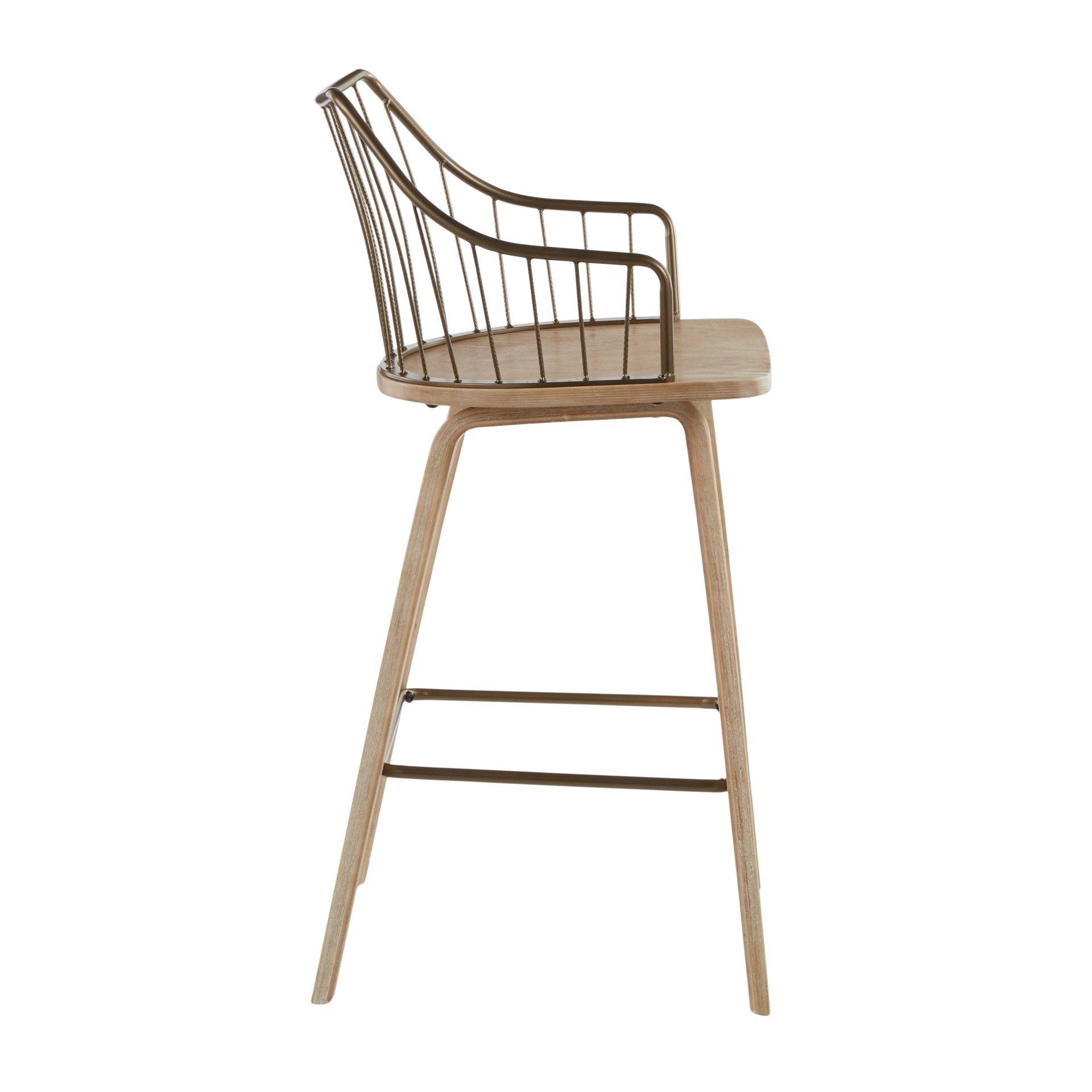 Winston - Farmhouse Counter Stool - White Washed / Antique Copper - Image 2