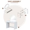 Makeup Vanity Table With Mirror Touch Screen Lighted Mirror, Dressing Table With Drawer For Bedroom - White - Image 6