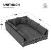 Modular Sectional Bed Couch Set With Pillows Free Combination, Minimalist Style Oversized 6 Seat Convertible Sofa - Gray - Image 12
