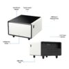 Modern Smart Side Table With Built-In Fridge, Wireless Charging, Temperature Control, Power Socket, USB Ports, Outlet Protection, Induction Light - White - Image 11