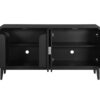 4 Door Sideboard Storage Cabinet With Door Shelf For Living Room And Dining Room, 2 Large Cabinets With Adjustable Shelf - Black - Image 17