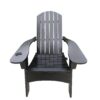 Outdoor Or Indoor Wood Adirondack Chair With An Hole To Hold Umbrella, On The Arm - Black - Image 4
