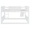 Full Over Full Bunk Bed With Ladder With Slide - White - Image 3