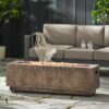 Outdoor 48" Rectangular Iron Propane Fire Pit With 50, 000 Btu - Brown Wood Pattern - Image 5