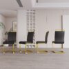 Dining Chairs (Set of 4), Side Dining Room Chairs With Golden Legs, Kitchen Chairs With Padded Seat High Back For Dining, Kitchen, Living Room - Black - Image 6