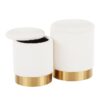 Marla - Contemporary Nesting Ottoman Set - Gold / Cream - Image 2