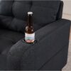 Upholstered Armchair And Storage Ottoman Set, Comfortable Single Sofa With Cup Holders And Tufted Detailing, Ideal For Living Room Or Bedroom - Dark Gray - Image 14