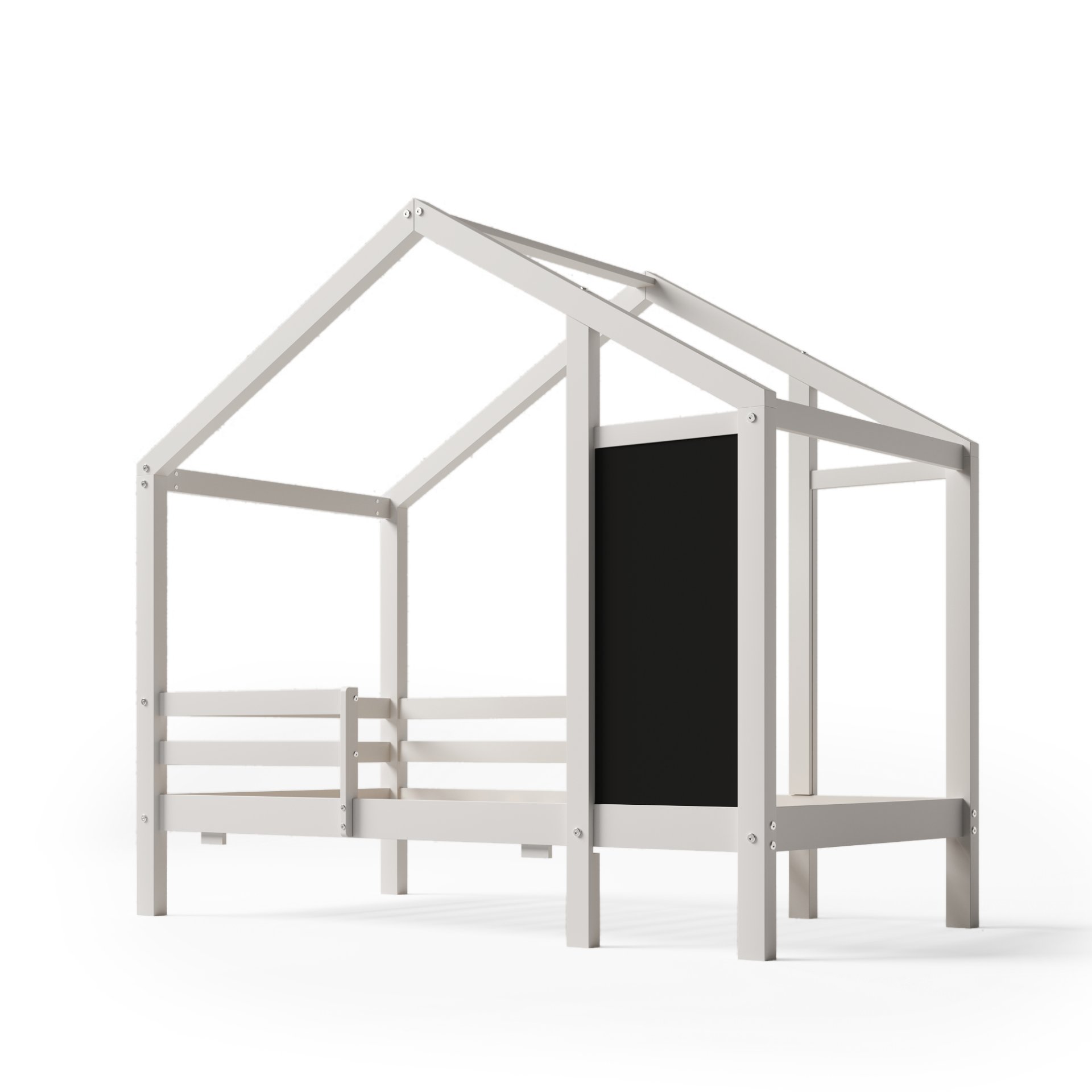 Twin House Bed With Blackboard And Drawers, 2 Assembly Options - White - Image 21