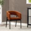 Mirah - Modern Open Barrel Dining Chair - Burnt Orange - Image 8