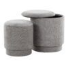 Marla - Upholstered Contemporary Ottoman Set - Gray - Image 2