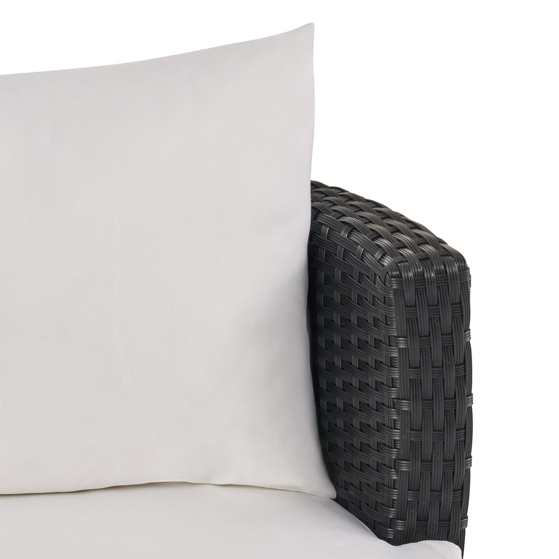 Kono - Outdoor 3 Pieces Chat Set With Cushions And Tempered Glass Tabletop - Black / Ivory - Image 18