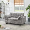 Two-Seat Casual Sofa With Pull Out Bed, Living Room Furniture - Light Gray - Image 2