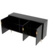 Modern TV Stand With 3 Doors And Adjustable Shelves For Living Room, Fits TVs Up To 70" - Black - Image 13