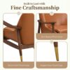 Accent Chair With Cushioned Seat, Brass Tipped Legs - Brown - Image 7