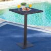 Outdoor Square Rattan Bar Table With Iron Frame - Multi Brown - Image 4
