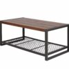 Console Coffee Table With Reclaimed Wood Finish, For Living Room - Natural - Image 4