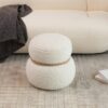 Snowman Stool With Greig Plush Cushion, Playful And Cute Design For Any Space - White - Image 4