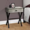 Accent Side Table, 1 Storage Drawer, Contemporary And Modern - Gray - Image 9