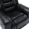 3 Seater Home Theater Recliner Manual Recliner Chair With Two Built-In Cup Holders For Living Room - Black - Image 18