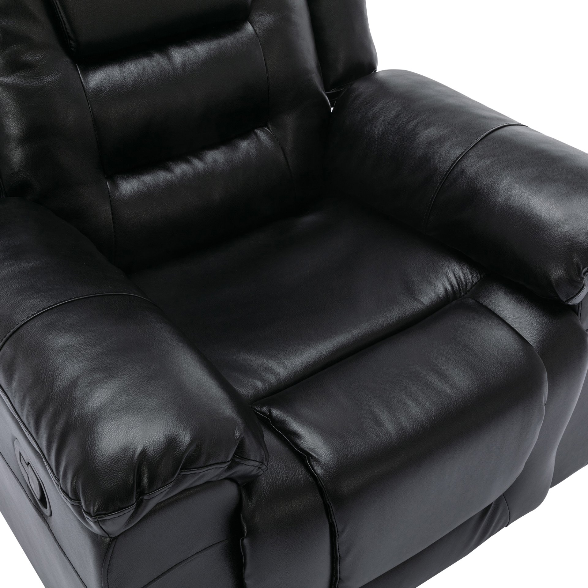3 Seater Home Theater Recliner Manual Recliner Chair With Two Built-In Cup Holders For Living Room - Black - Image 18