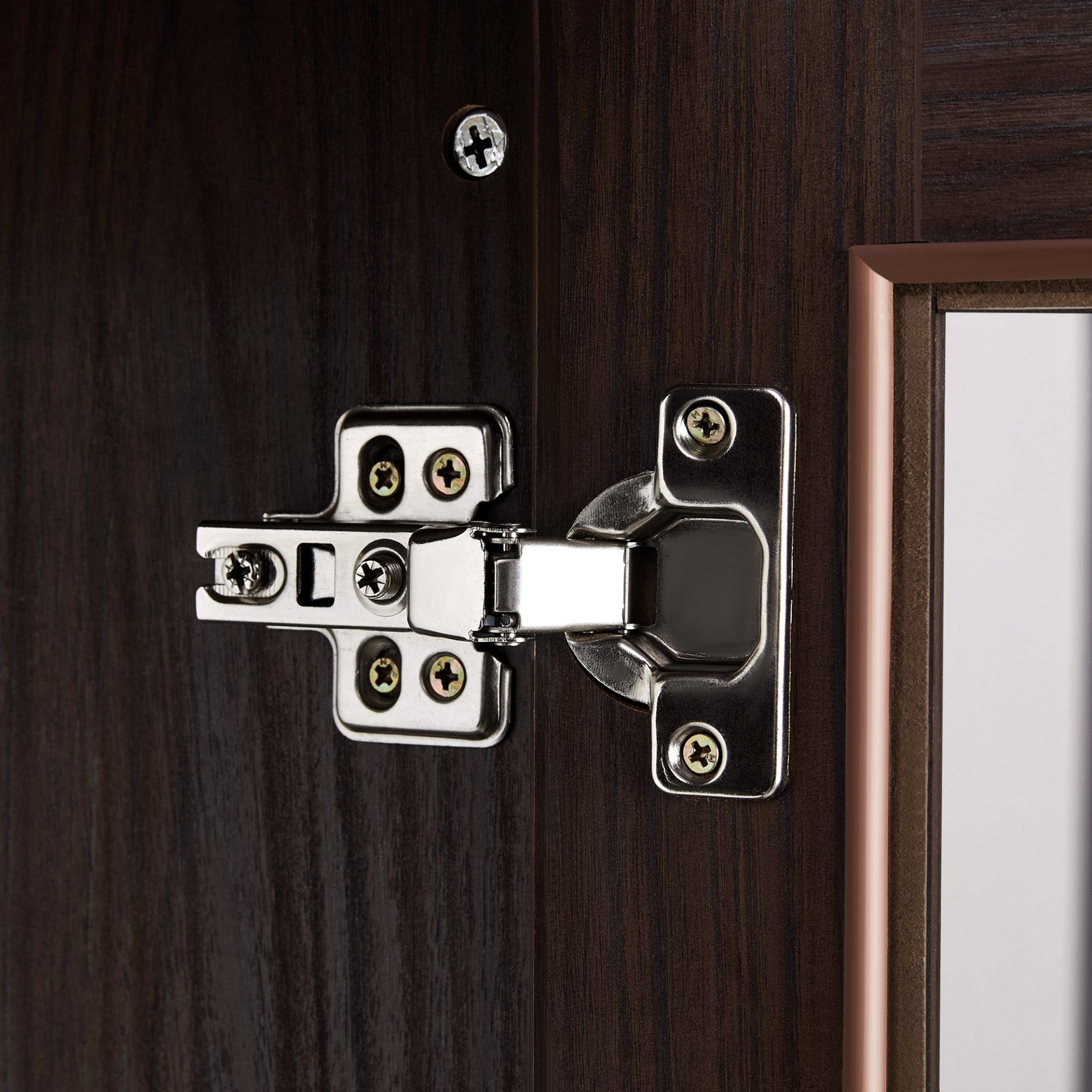 Modern Style Tall Display Cabinet With LED Lighting, Tempered Glass Door, 2 Drawers - Black / Dark Walnut - Image 14