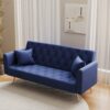 Convertible Double Folding Living Room Sofa Bed - Blue - Image 9