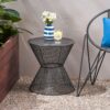 Nevada - Outdoor Side Table With Breezy Mesh Look - Matte Black - Image 4