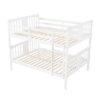 Full Over Full Bunk Bed With Ladder For Bedroom, Guest Room Furniture - White - Image 2