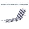 2 Piece Outdoor Chaise Lounge Chair Cushion Set, Replacement Seat Cushions For Patio Furniture - Blue Striped - Image 5