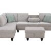 Alger - 98" Wide Left Hand Facing Sofa & Chaise With Ottoman - Light Gray - Image 14