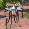 Outdoor Cast Aluminum Bistro Table With Ice Bucket - Black Copper - Image 8