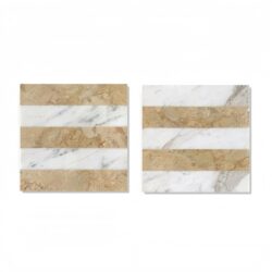 Elegant And Waterjet Polished Marble Tile For Floor And Wall Stone - White / Gold