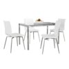 Fuji Mason - Upholstered Swivel Contemporary Dining Set, Glass, 5 Piece - Multicolor - Image 2
