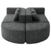 Boneless - Couch Modular Sectional Sofa With Deep Seating, Curved Design - Black - Image 10