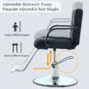 Barber Chair, Salon Chair For Hair Stylist, Stylist Chair With Heavy Duty Hydraulic Pump Adjustable Hydraulic Chair For Hair Stylist Women Man, Max Load Weight 330 Lbs - Black - Image 4
