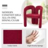 Contemporary Upholstered Accent / Dining Chair (Set of 2) Teddy Velvet Fabric With Sturdy Steel Frame - Red - Image 5