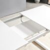 Square Extendable Dining Table With Metal Leg, Modern Space Saving Kitchen Table For Living Room - Antique White - Image 4
