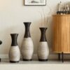 Desktop Vase, Classic And Neat Floor Vase, High Independent Flower Stand, Home Decoration Flower Stand (Set of 3) - Black White / Coffee - Image 17