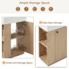 Bathroom Vanity With Sink, 21.6" Freestanding Wood Grain Cabinet With Storage Ideal For Small Bathrooms - Wood - Image 6