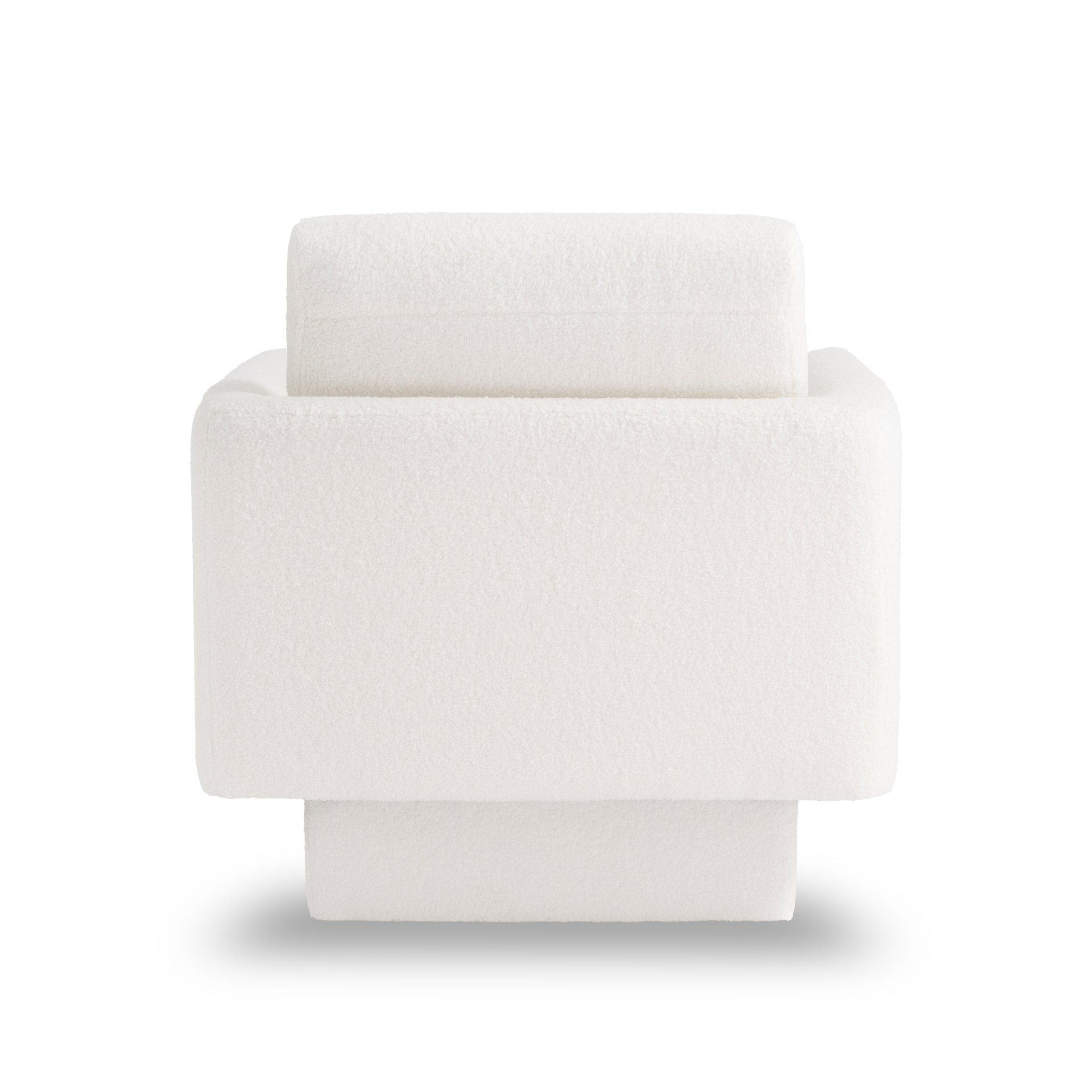 360° Modern Swivel Accent Chair Round Armchair, Thick Padded Single Lounge Sofa Upholstered Comfy - Cream - Image 12