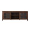 Modern Farmhouse 2 Door Glass Windowpane 70" TV Stand For 80" TVs - Dark Walnut - Image 2