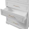 Bathroom Cabinet With 3 Drawers, Adjustable Shelf, Panels, Steel Handles, Soft Close Doors - White - Image 15
