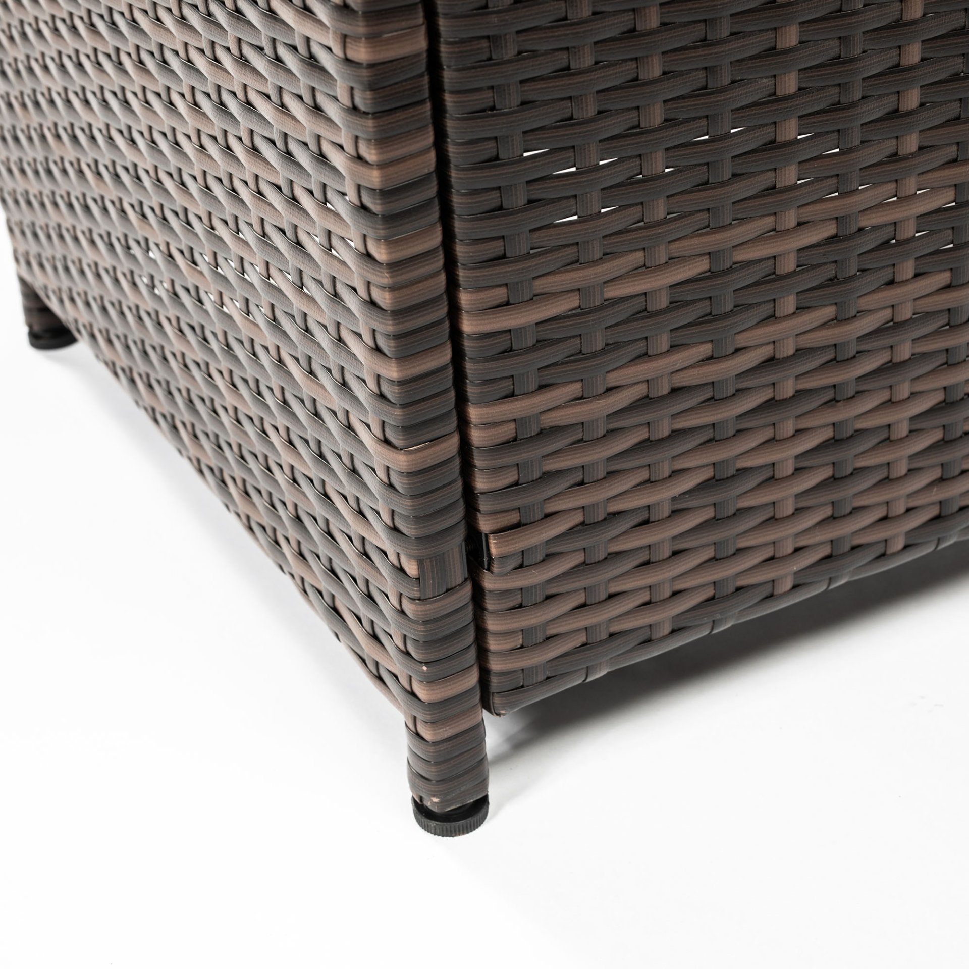 28" Wicker Square Fire Pit Table - Black Brown - Image 6
