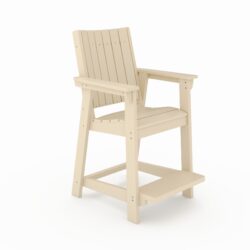 Modern Counter Chair Sleek HDPE Poly Lumber For Dining, Patio, And Garden Comfort - Beige