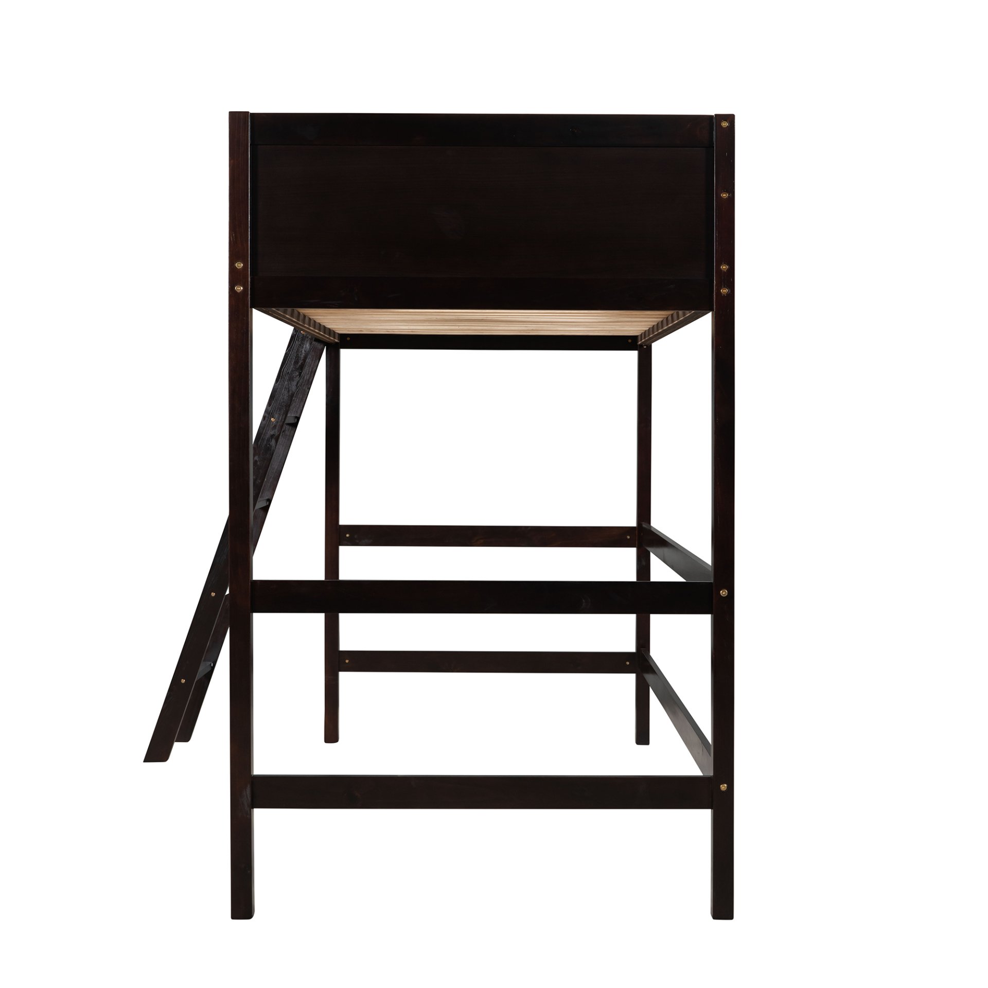 Twin Size Loft Bed With Ladder - Espresso - Image 12