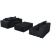 Modern 6 Piece Modular U Shaped Sectional Sofa With Chaise Lounge Corduroy - Black - Image 16